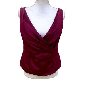 NWT David’s Bridal sleeveless v neck blouse Cabernet lined made in USA size 12